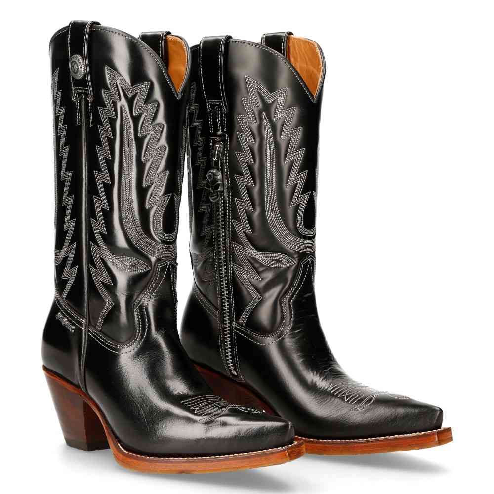 New Rock - M-7745C-C1 Botte au genou - Noir